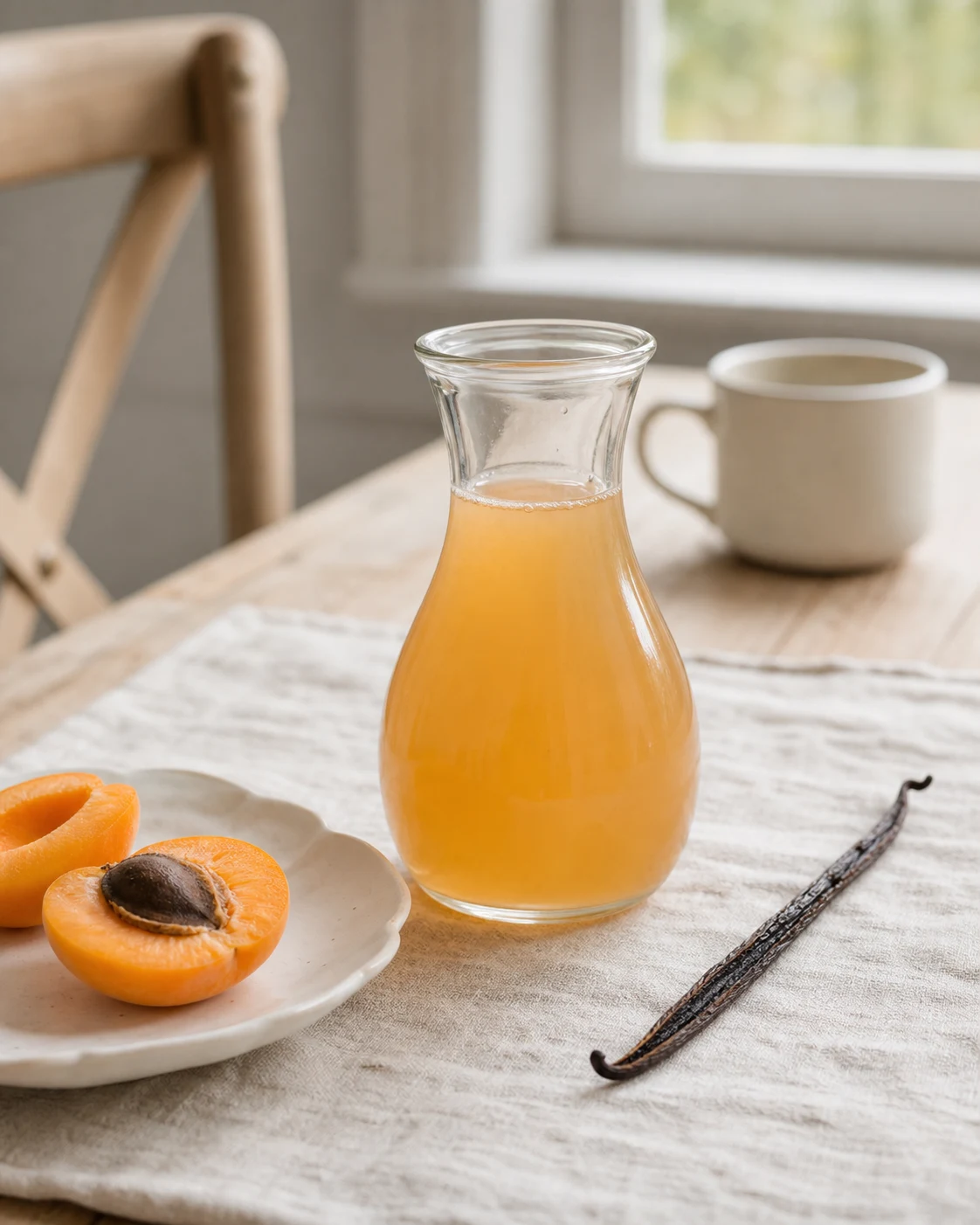 Apricot & vanilla kombucha ready to serve
