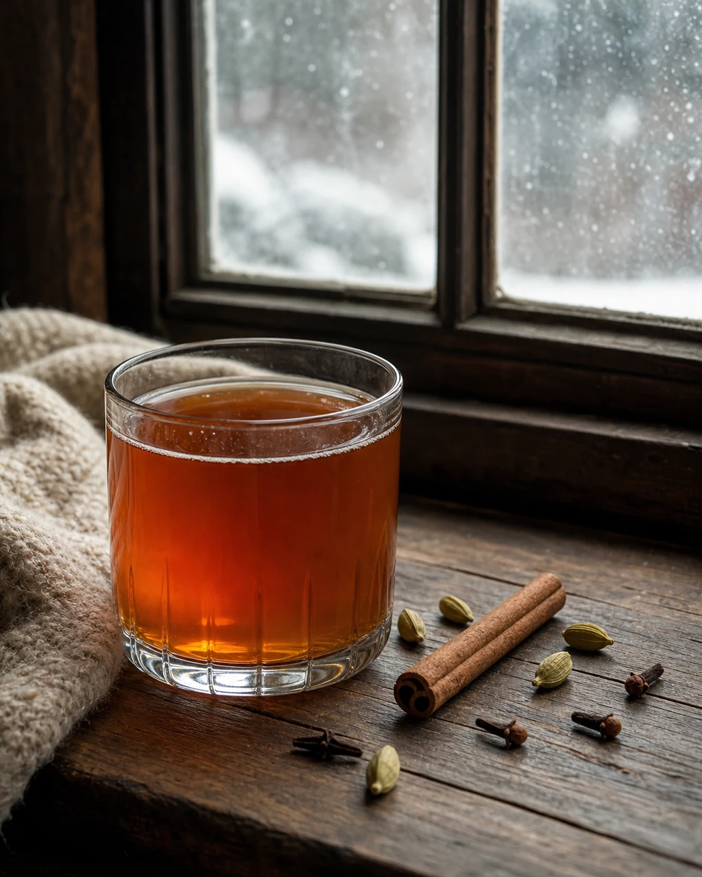 Chai spice kombucha ready to serve