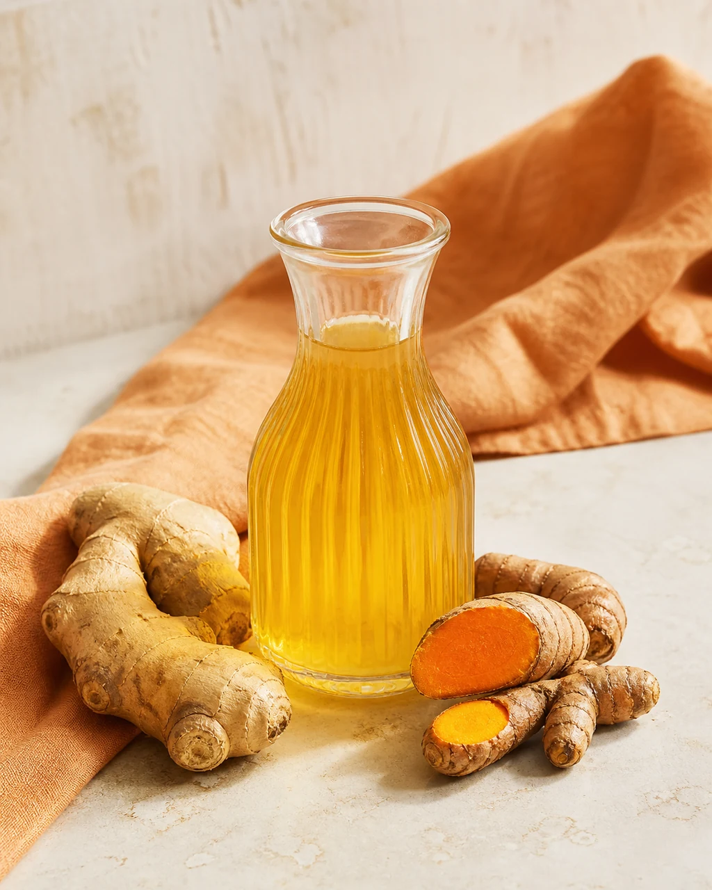 Ginger & turmeric kombucha ready to serve