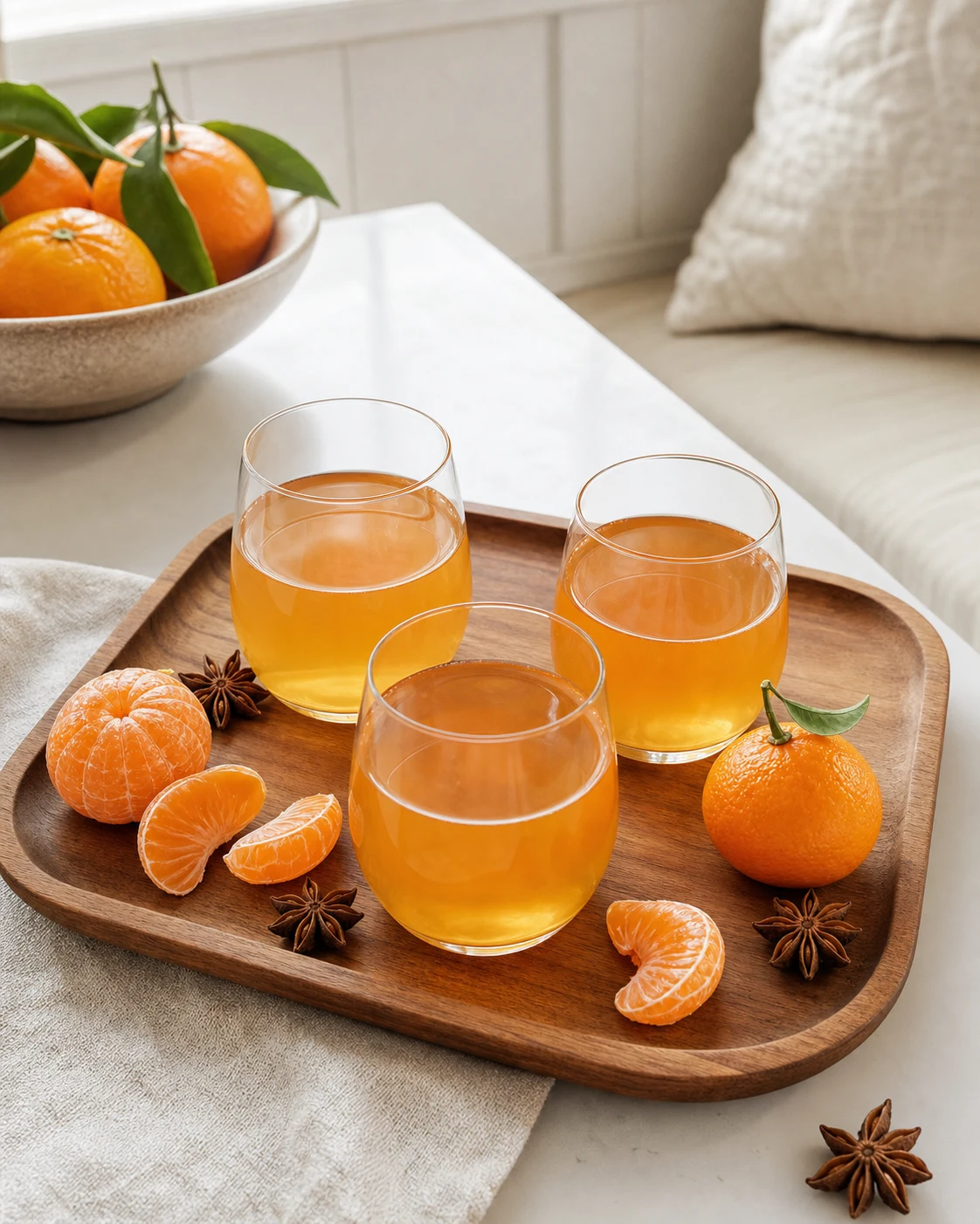 Mandarin & star anise kombucha ready to serve