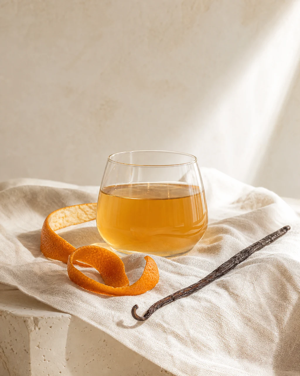 Orange & vanilla kombucha ready to serve